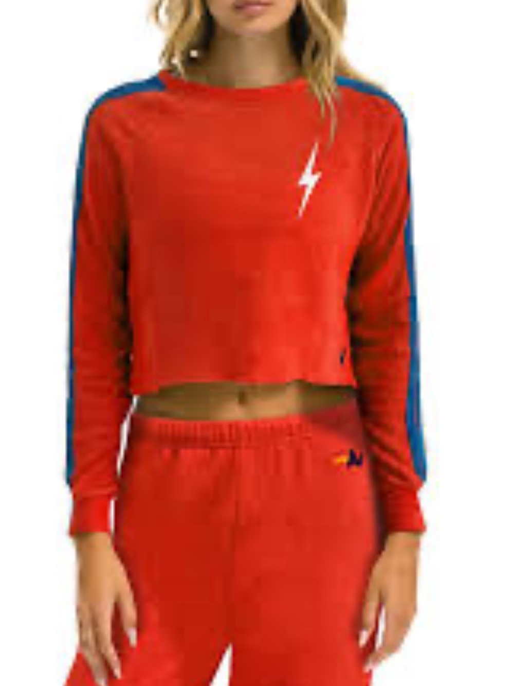 Aviator Nation crop crewneck sweatshirt